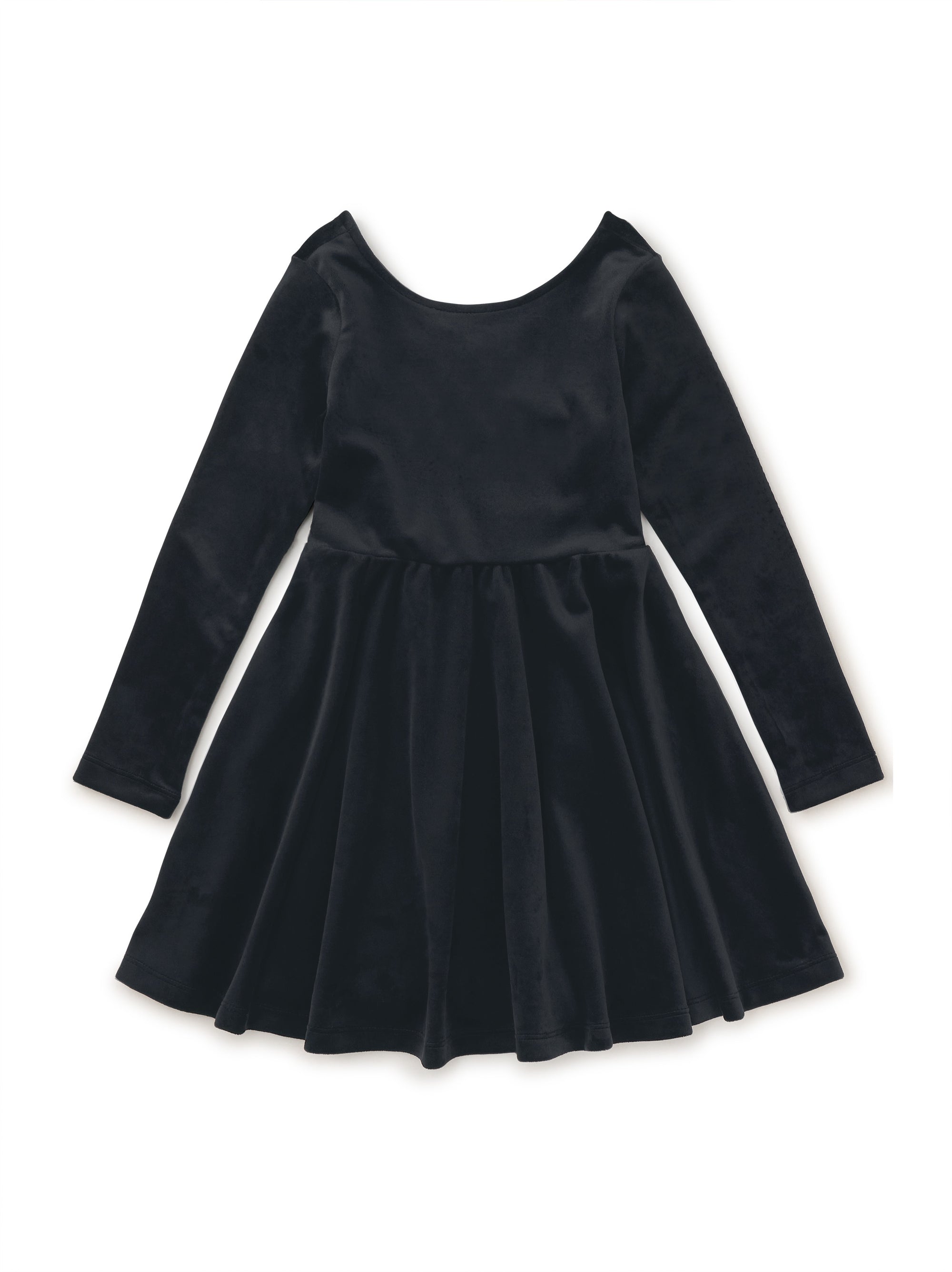 Long Sleeve Velour Ballet Dress - Jet Black