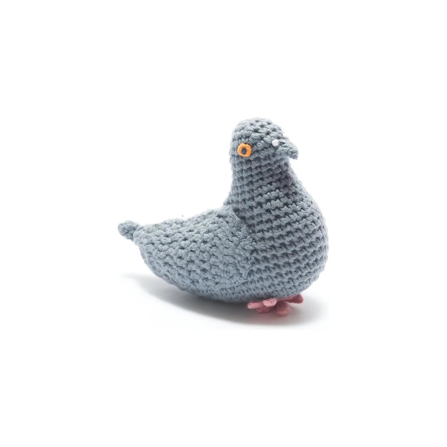 Fair Trade Crochet Pigeon Baby Rattle