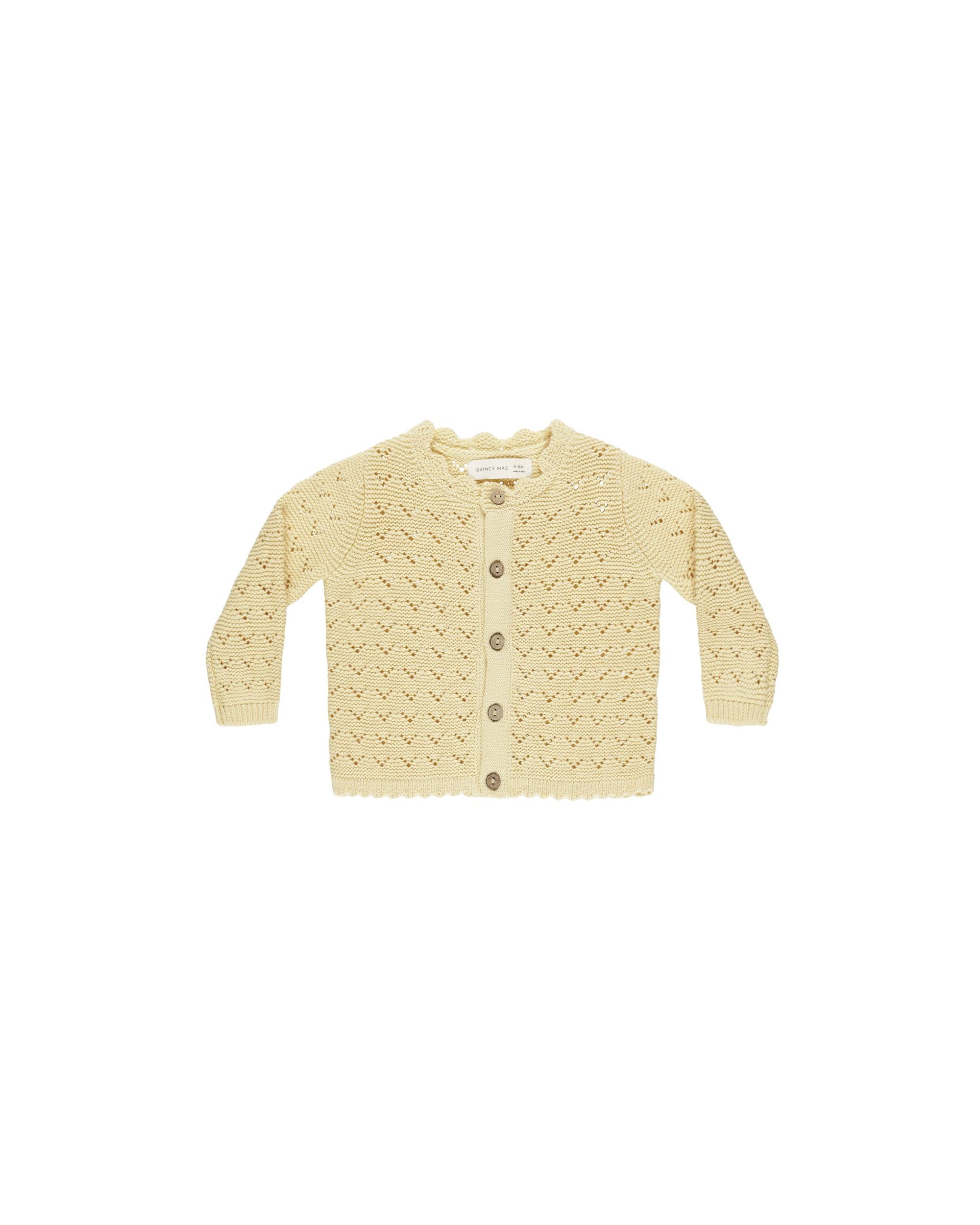 Scalloped Cardigan - Yellow