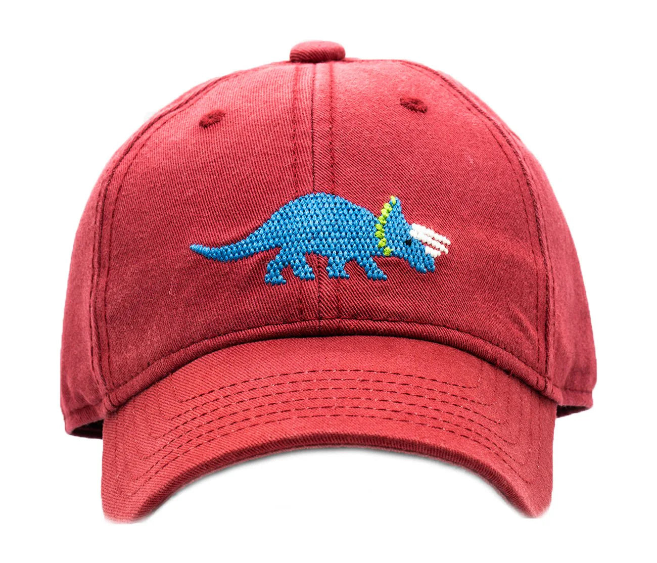 Baseball Hat - Weathered Red Triceratops - Ages 1 - 6 yrs