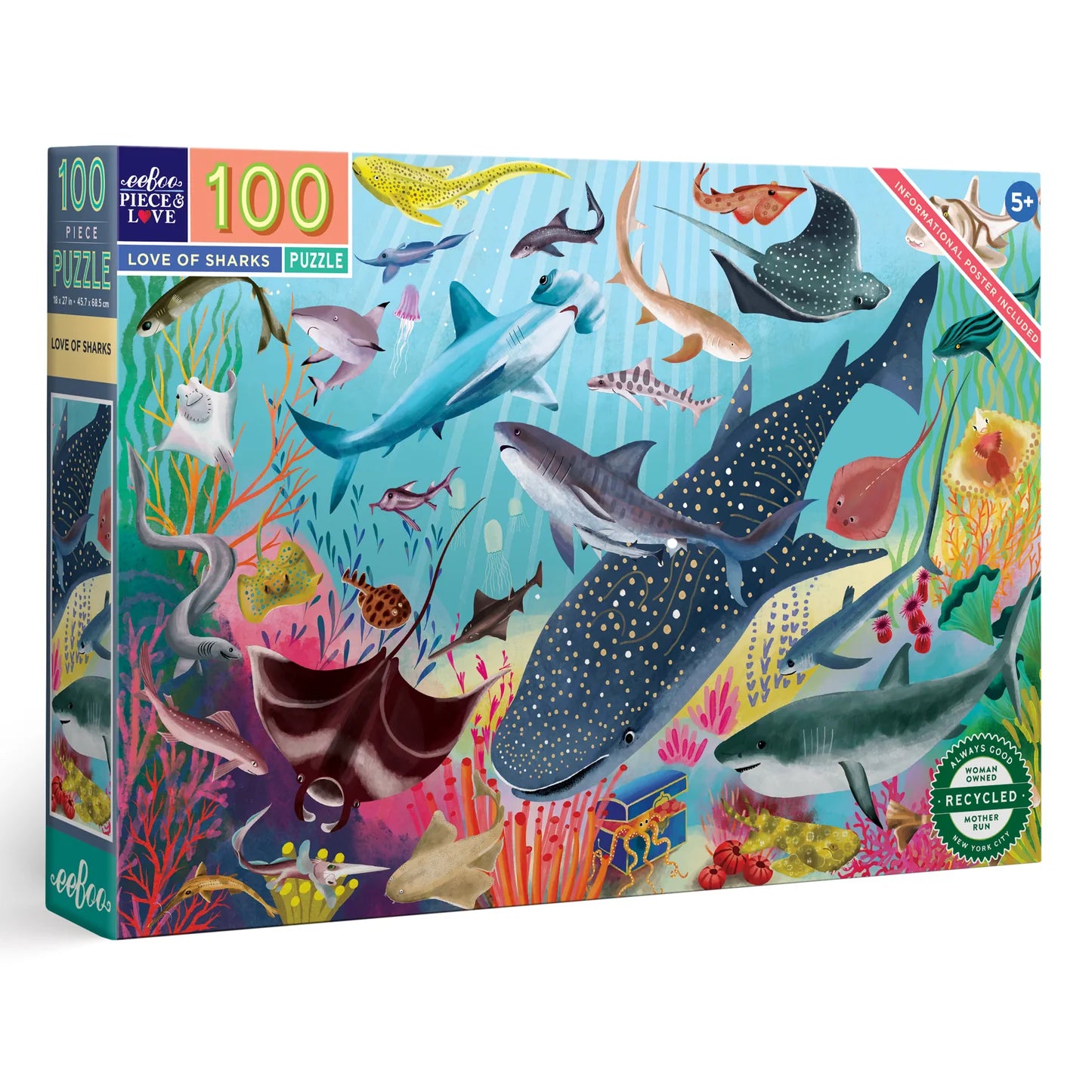 100 Piece Puzzle - Love of Sharks