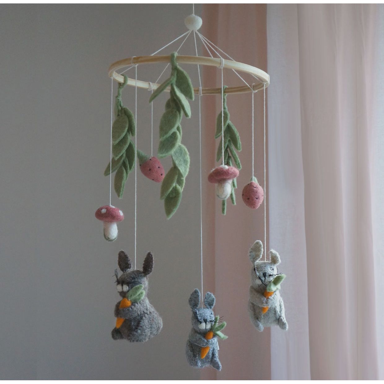 Mobile - Rabbits and Leaves