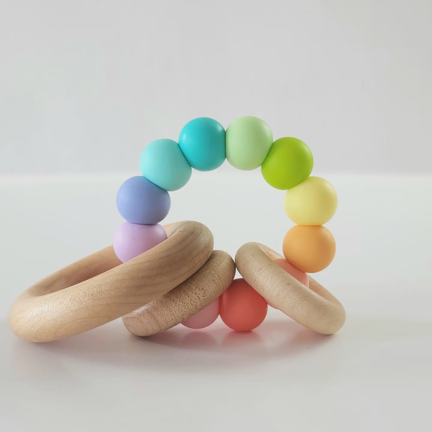 Saturn Ring Wooden Baby Teether - Confetti