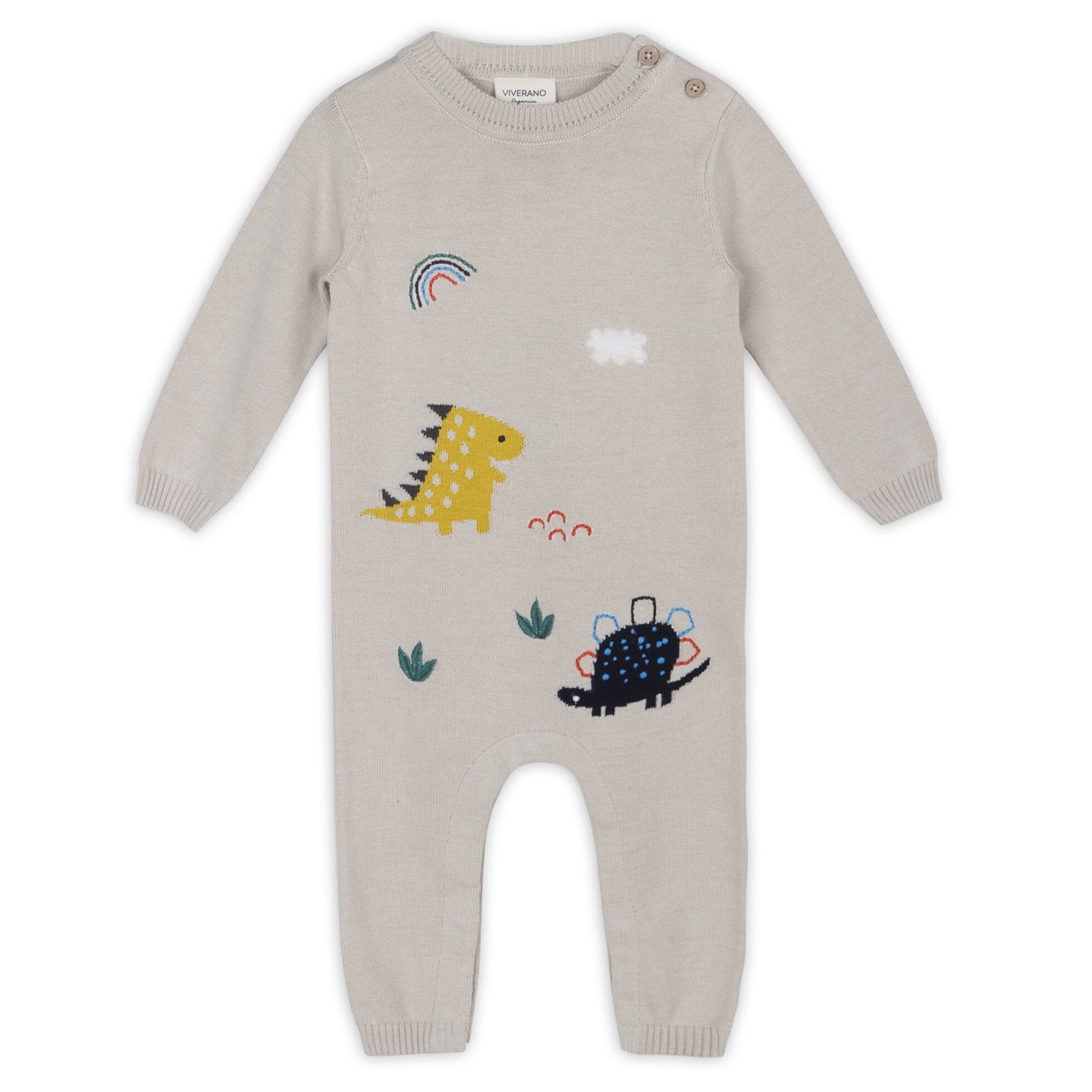 Dinosaur Jacquard Sweater Knit Baby Jumpsuit