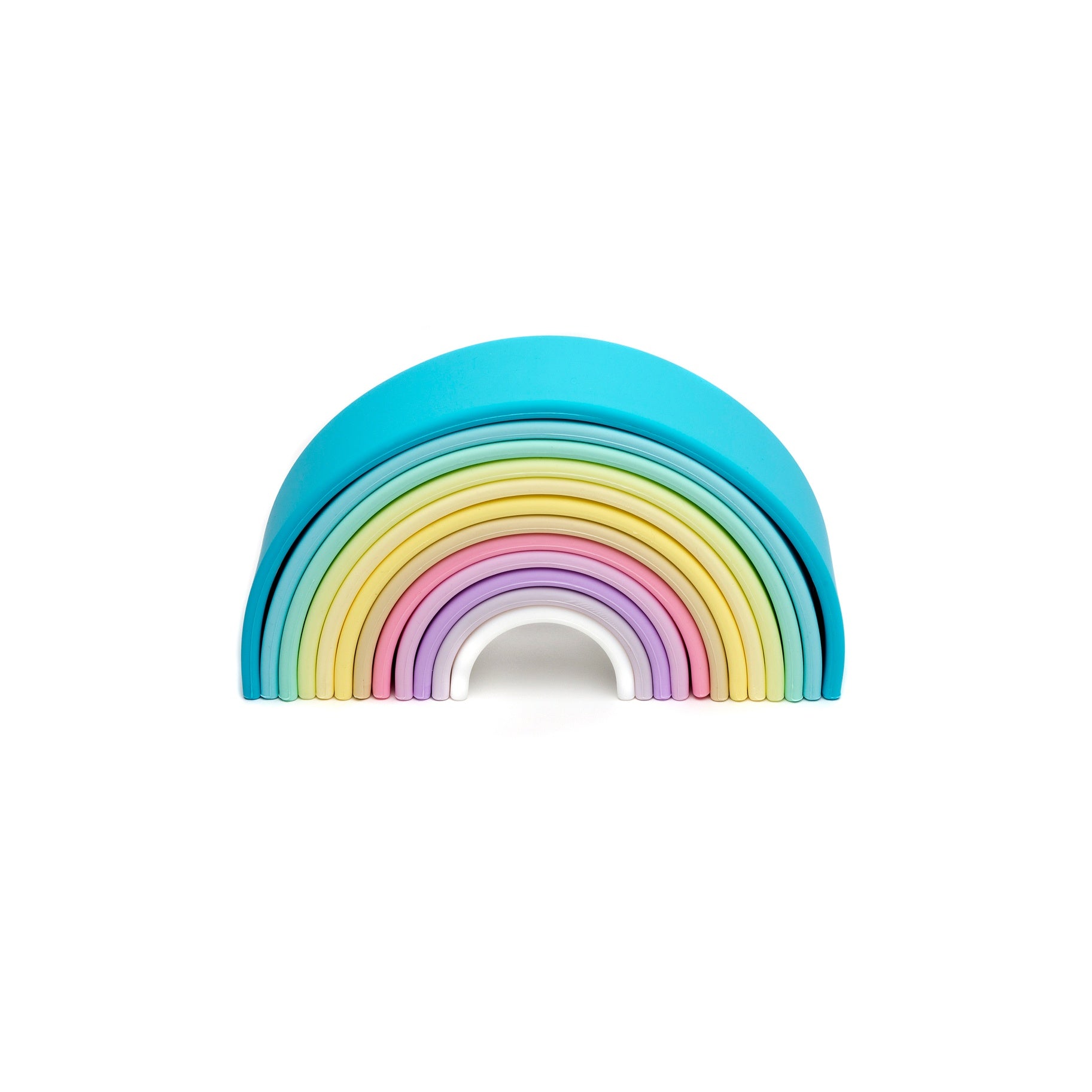 Silicone Toy - Large Pastel Rainbow (12 pieces)