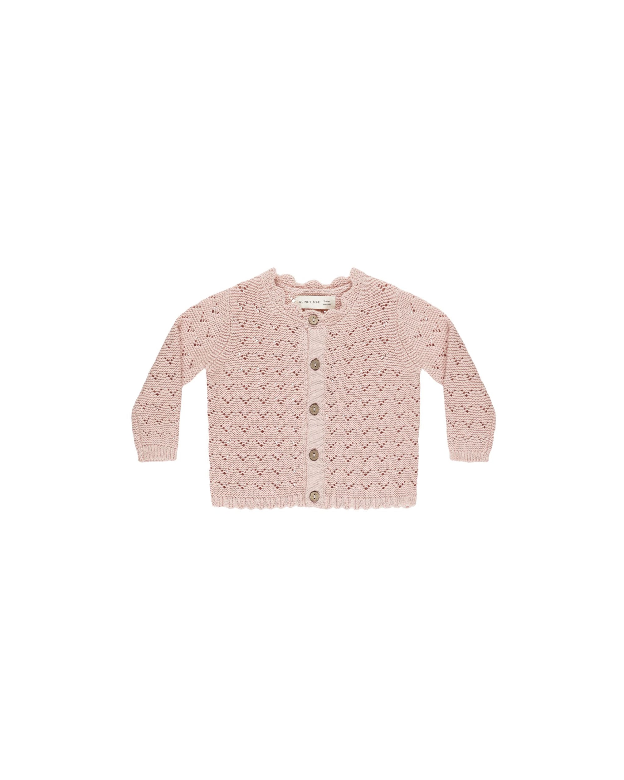 Scalloped  Cardigan - Bubblegum